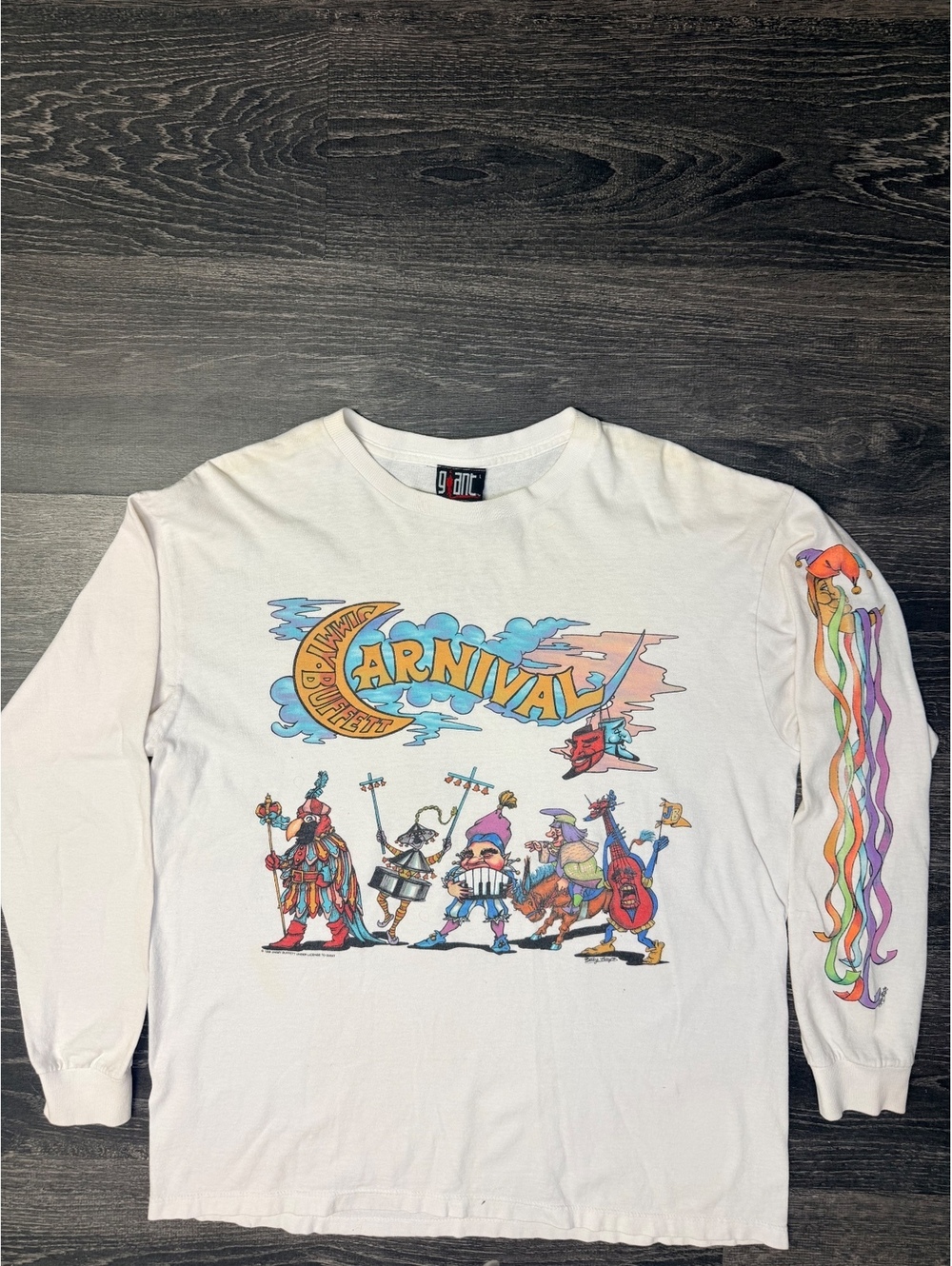 Rare Vintage 1998 Jimmy Buffett Carnival Tour Long Sleeve Shirt Giant L